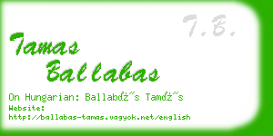 tamas ballabas business card